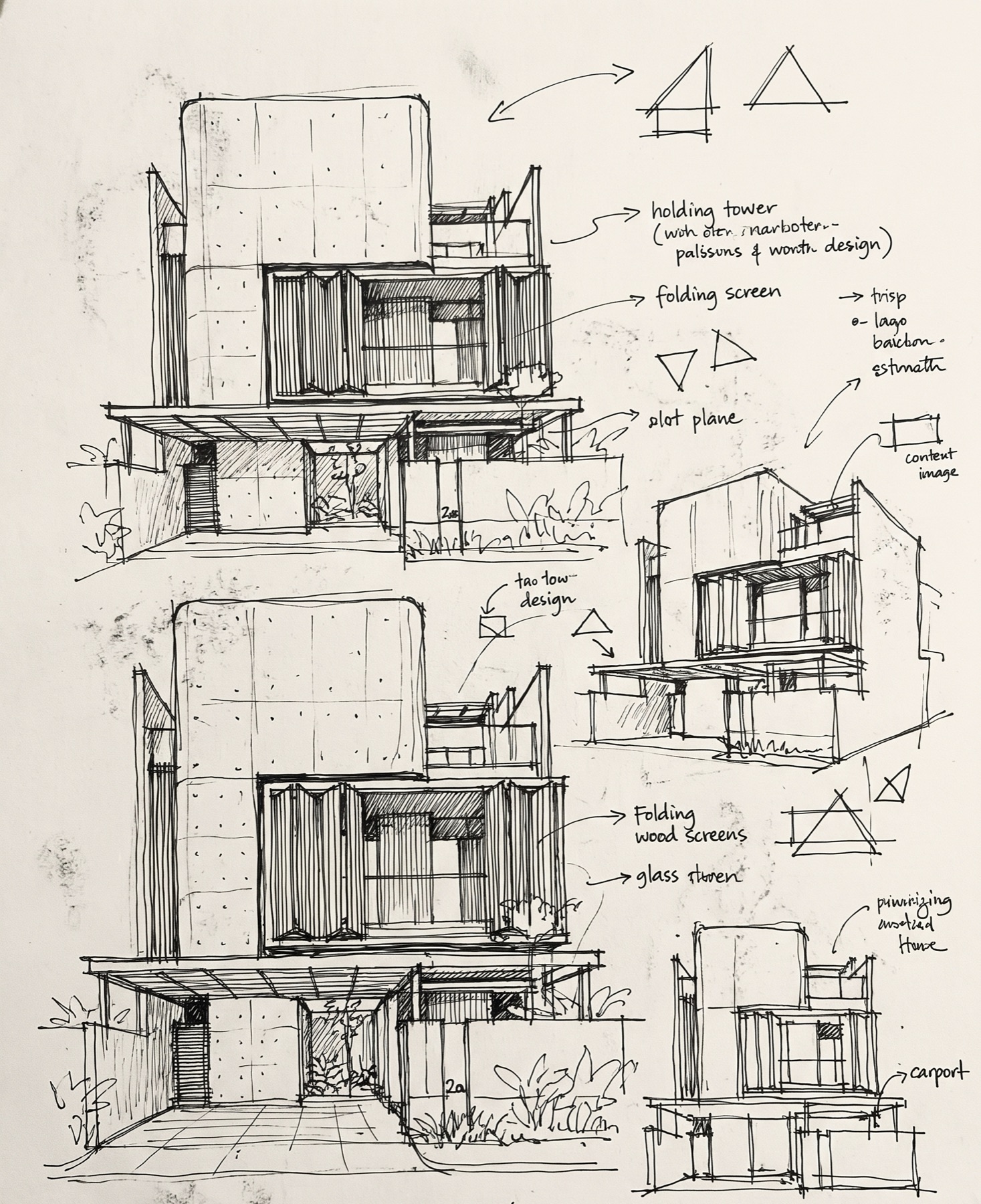 Architectural process study by Ranzospace Mumbai - spatial planning sketch