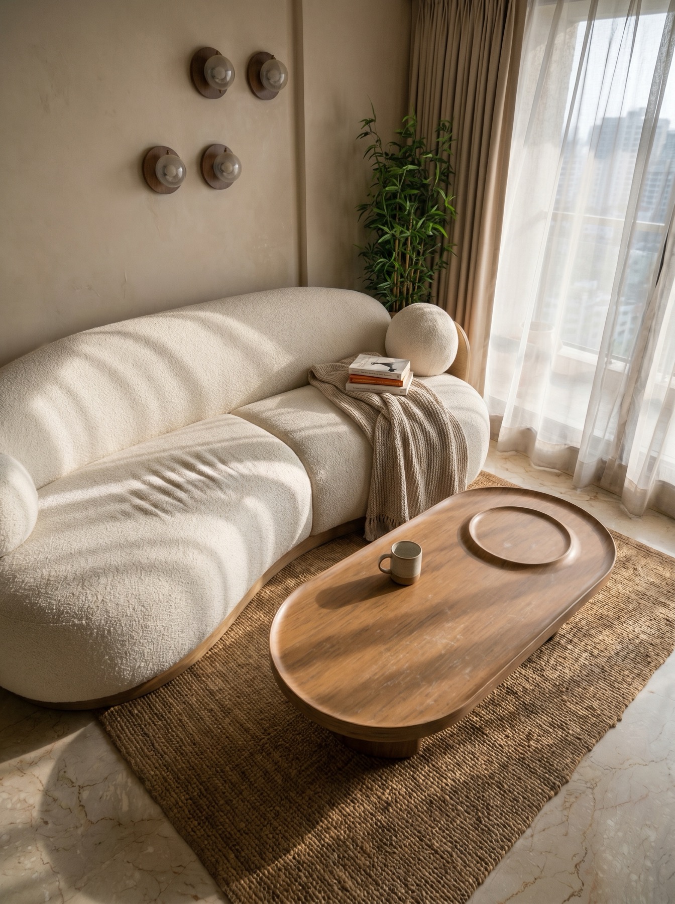 Contemporary interior design Mumbai - warm tones and considered proportions by Ranzospace
